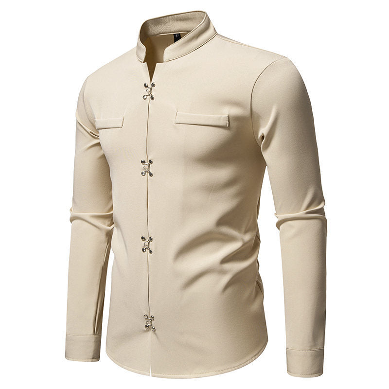 Herren Hemd mit asiatischem Knopfdesign Krohn-e