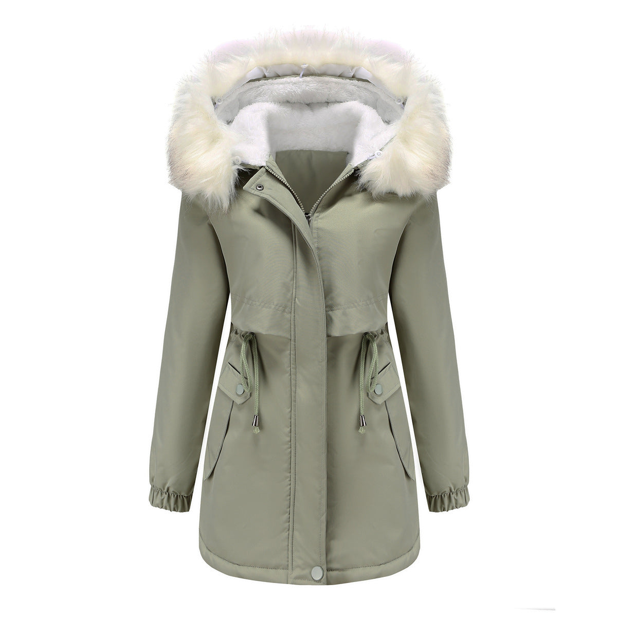 Damen modische Winterjacke mit abnehmbarem Fellkragen Krohn-e