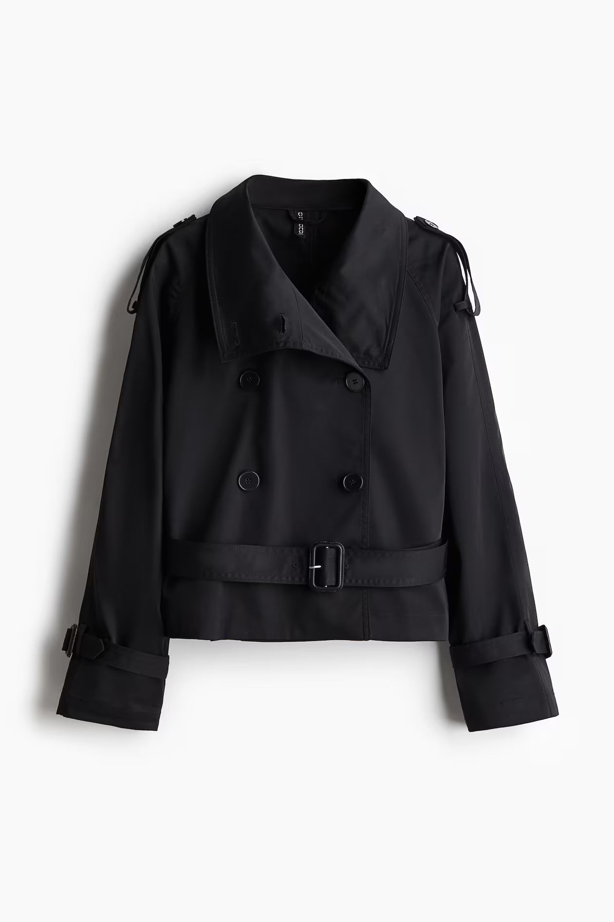Damen Eleganter Kurz-Trenchcoat mit doppelter Knopfleiste und Taillengürtel Krohn-e