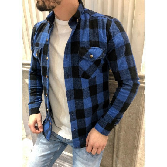 Herren klassisches Flanellhemden mit Karomuster und praktischen Brusttaschen Krohn-e