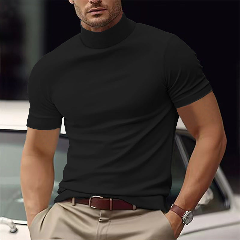 Herren Kurzarm Turtleneck T-Shirt Krohn-e