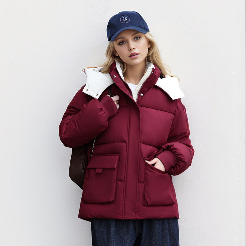 Damen gefütterte Pufferjacke mit großzügigen Taschen und abnehmbarer Kapuze Krohn-e