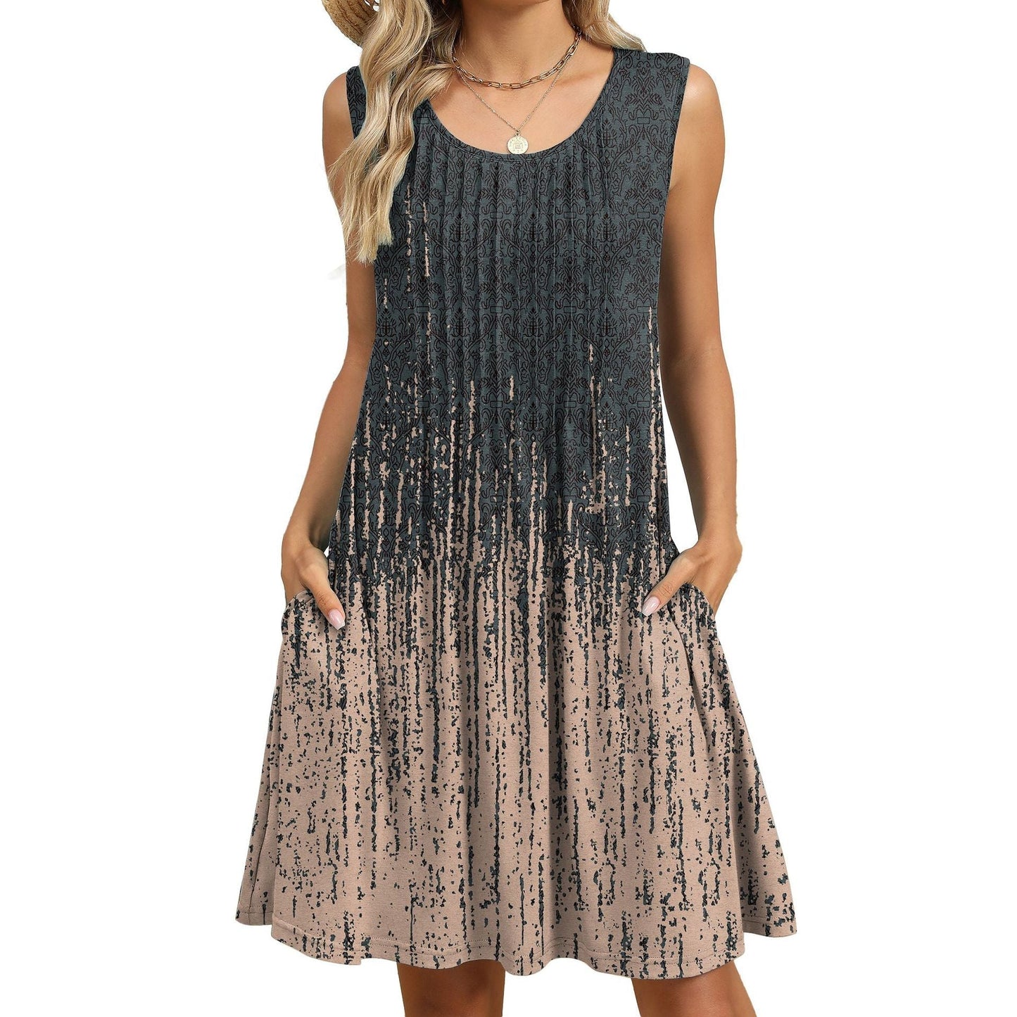 Fudus lässiges Tanktop-Kleid mit Tasche