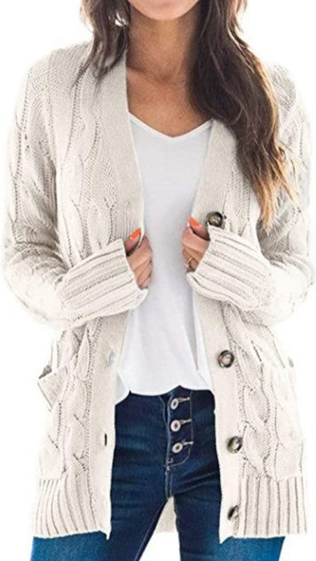 Damen Strickjacke mit strukturiertem Kabelmuster und praktischen Taschen Krohn-e