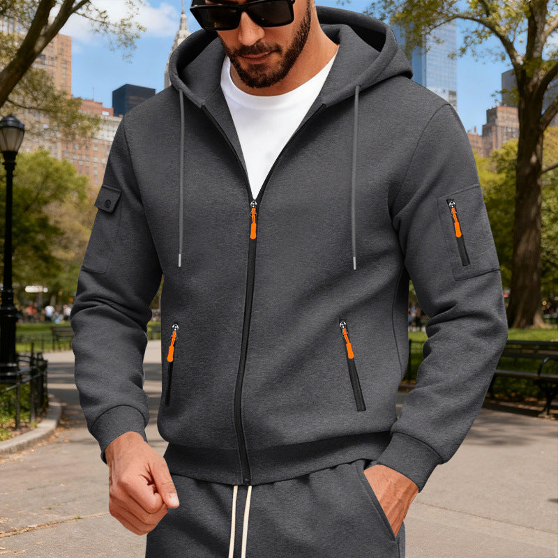 Herren sportlicher Kapuzenpullover mit modischen Schnellverschlüssen und praktischen Taschen Krohn-e