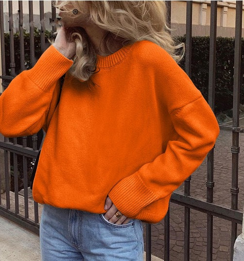 Damen Oversized Pullover mit feinem Strickmuster und breiten Bündchen Krohn-e