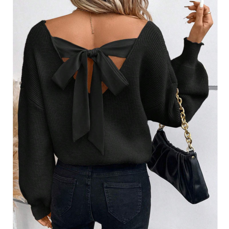 Damen Pullover mit eleganter Schleifen-Ausschnittgestaltung Krohn-e