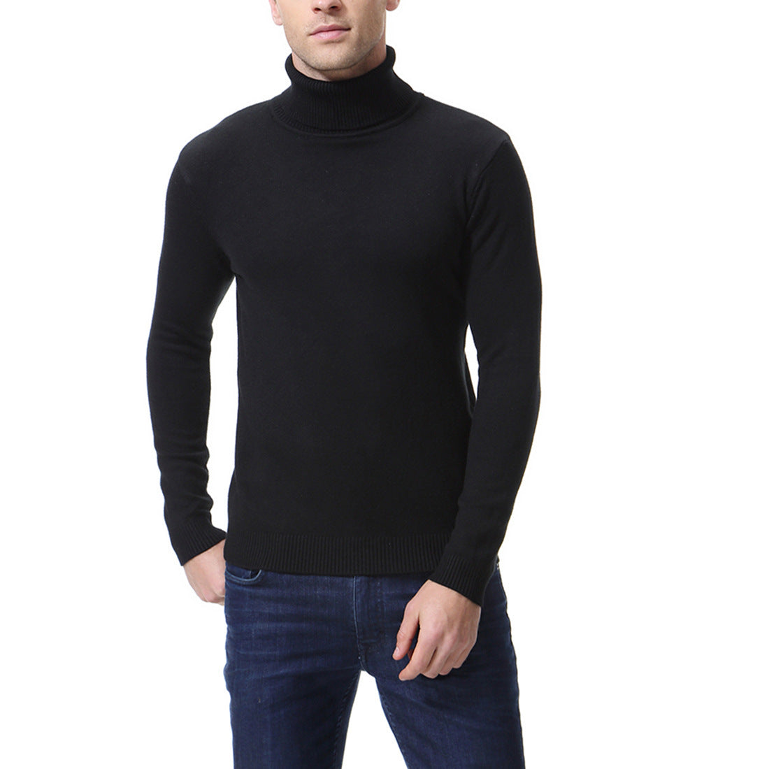 Herren Rollkragenpullover aus feiner Baumwolle Krohn-e