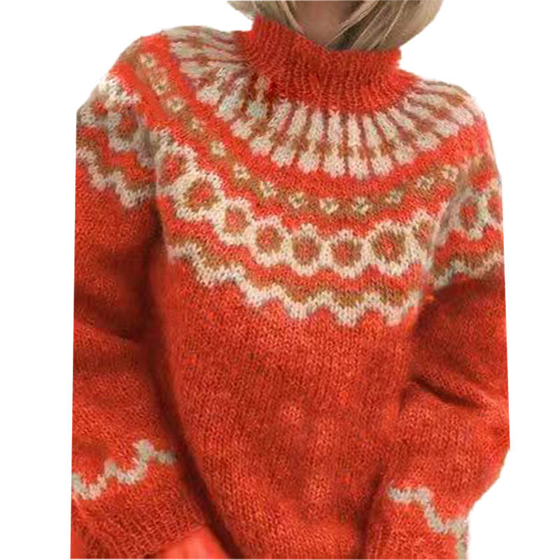 Damen Kuscheliger Strickpullover mit außergewöhnlichem Norweger-Muster Krohn-e
