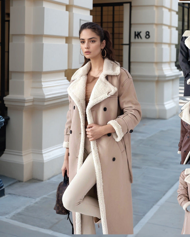 Damen Langer Teddy-Trenchcoat Krohn-e