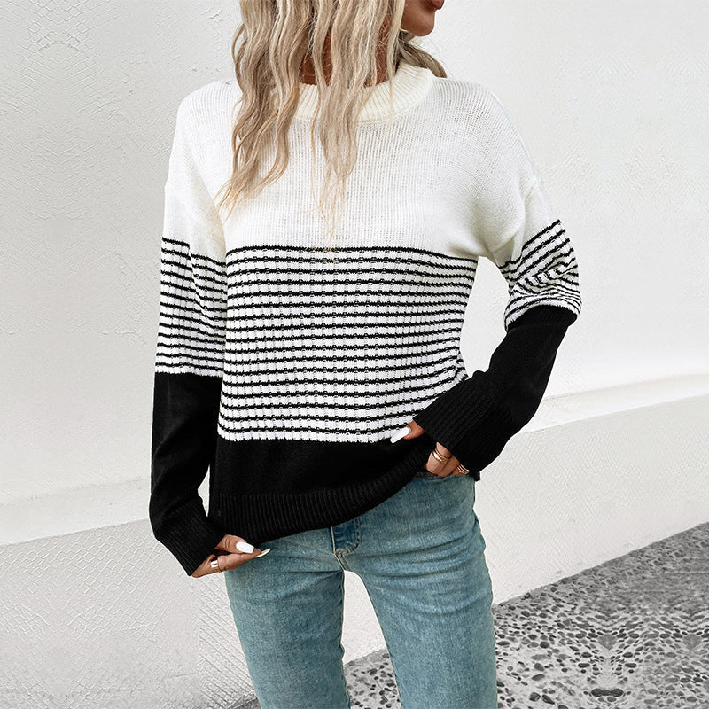 Krohn-e | Gestreifter Strickpullover Für Bequeme Outfits