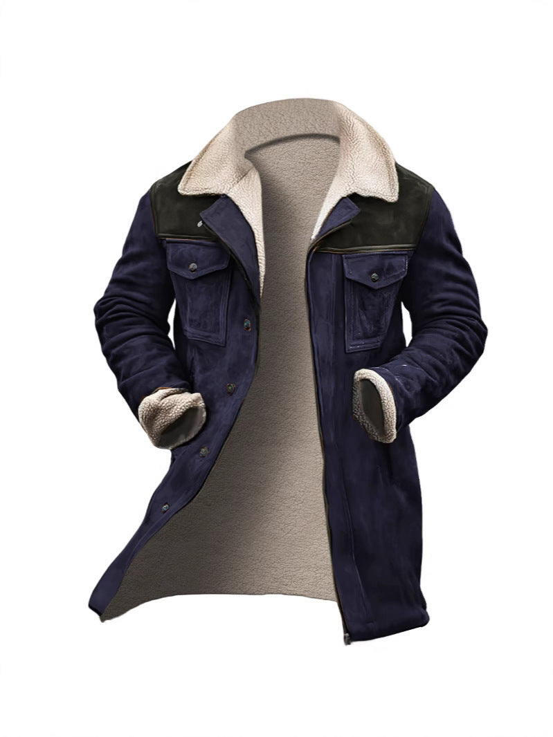 Herren verspielt schicke Wildlederjacke mit warmem Fleecefutter Krohn-e