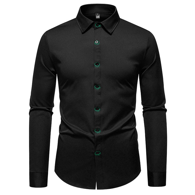 Herren Elegantes Langarmhemd mit kreativen Details Krohn-e