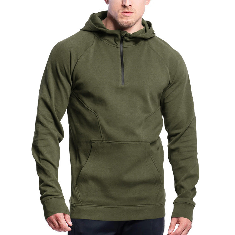Herren funktioneller Kapuzenpullover mit Reißverschluss und praktischer Kängurutasche Krohn-e