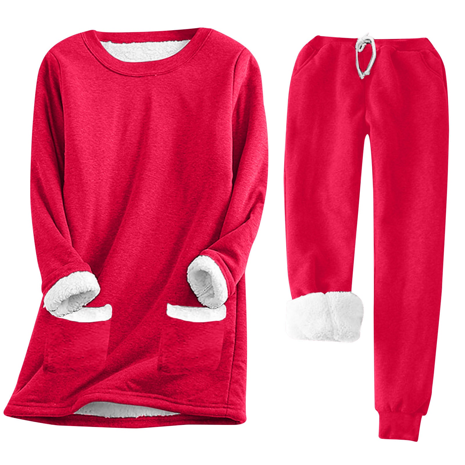 Damen Kuschelige Loungeanzug mit Fleece-Innenfutter und praktischen Taschen Krohn-e