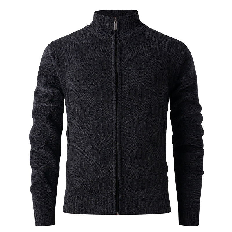 Herren Strickjacke mit strukturiertem Design und modernem Reißverschluss Krohn-e