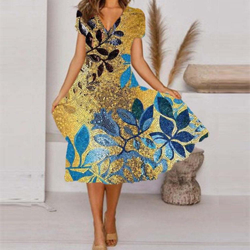 Edles A-Linien-Kurzarmbodycon-Kleid von Fudus