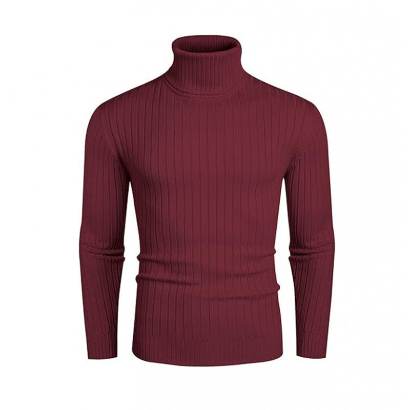 Herren eleganter Rollkragenpullover aus feinem Rippenstrick Krohn-e