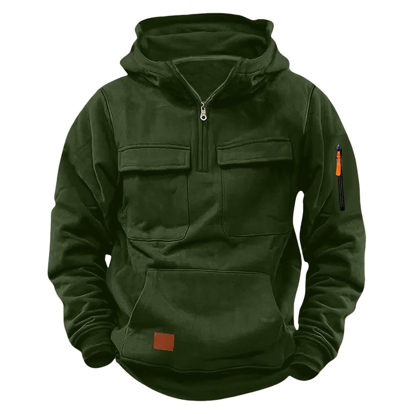 Herren funktionale Kapuzenjacke mit Reißverschluss und praktischen Taschen Krohn-e