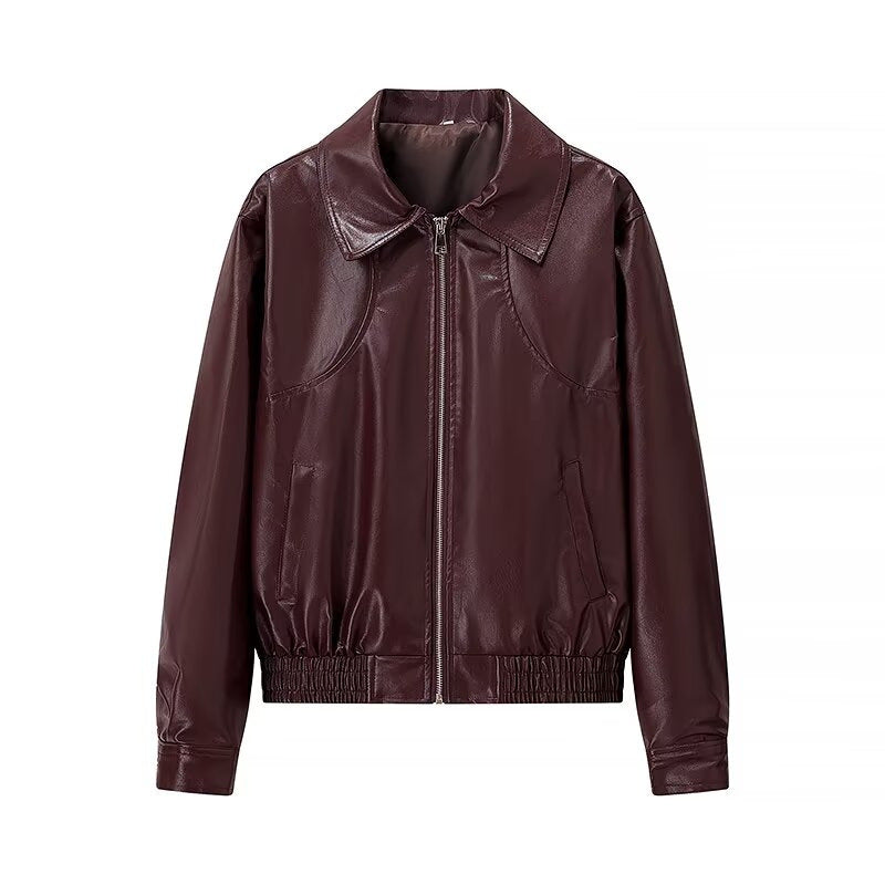 Damen Kunstleder-Shortjacke mit stylischem Reißverschluss Krohn-e