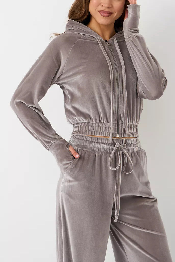 Krohn-e | Minimalismus Fleece Kapuzenpullover und Jogginghose Zweiteiler Satz