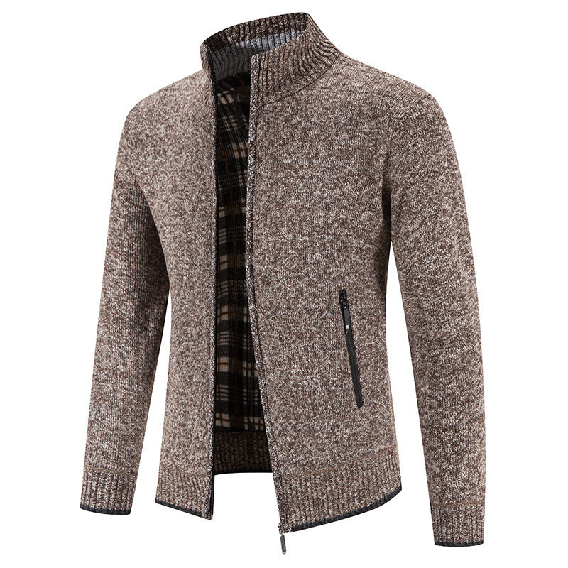 Herren Strickjacke mit hohem Kragen und praktischen Reißverschlusstaschen Krohn-e