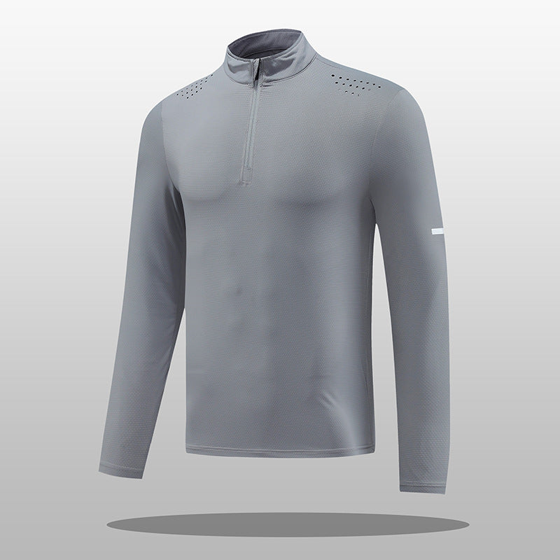 Herren Funktions-Langarmshirt mit Reißverschluss und atmungsaktivem Material Krohn-e