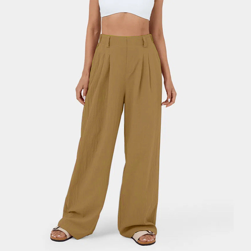Damen Weite Chinohose mit elegantem Faltenwurf und seitlichen Taschen Krohn-e