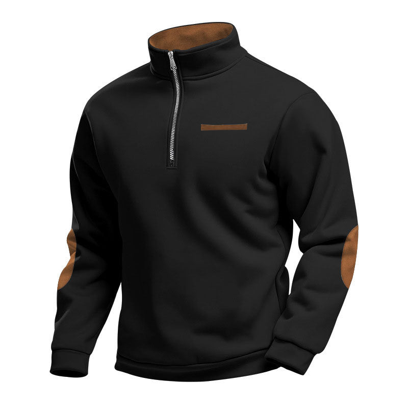 Herren Hochwertiges Sweatshirt mit Stehkragen und Reißverschluss Krohn-e