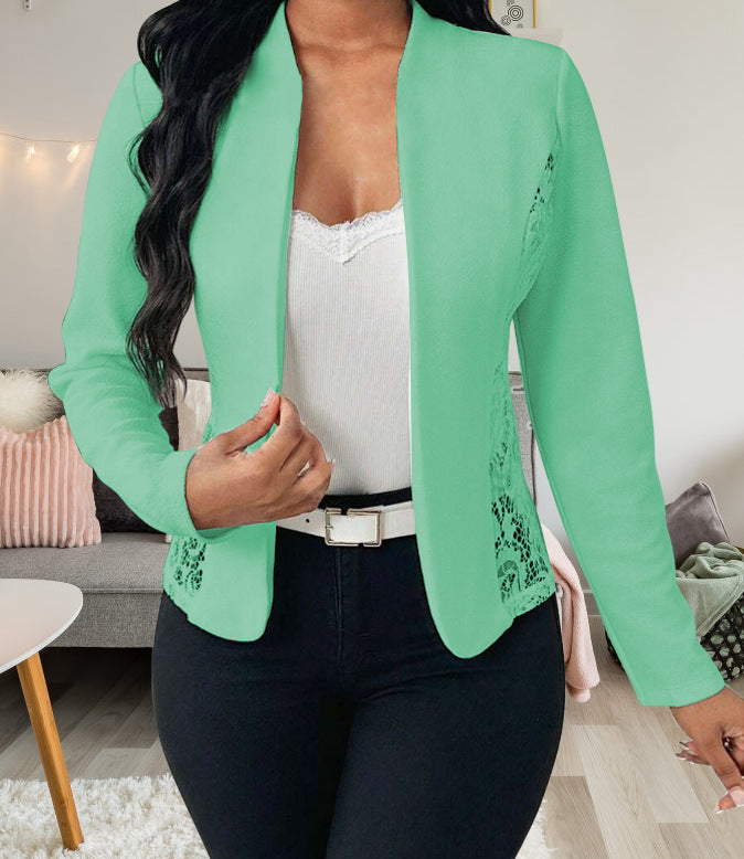 Damen elegante Blazerjacke mit Spitzenakzenten Krohn-e