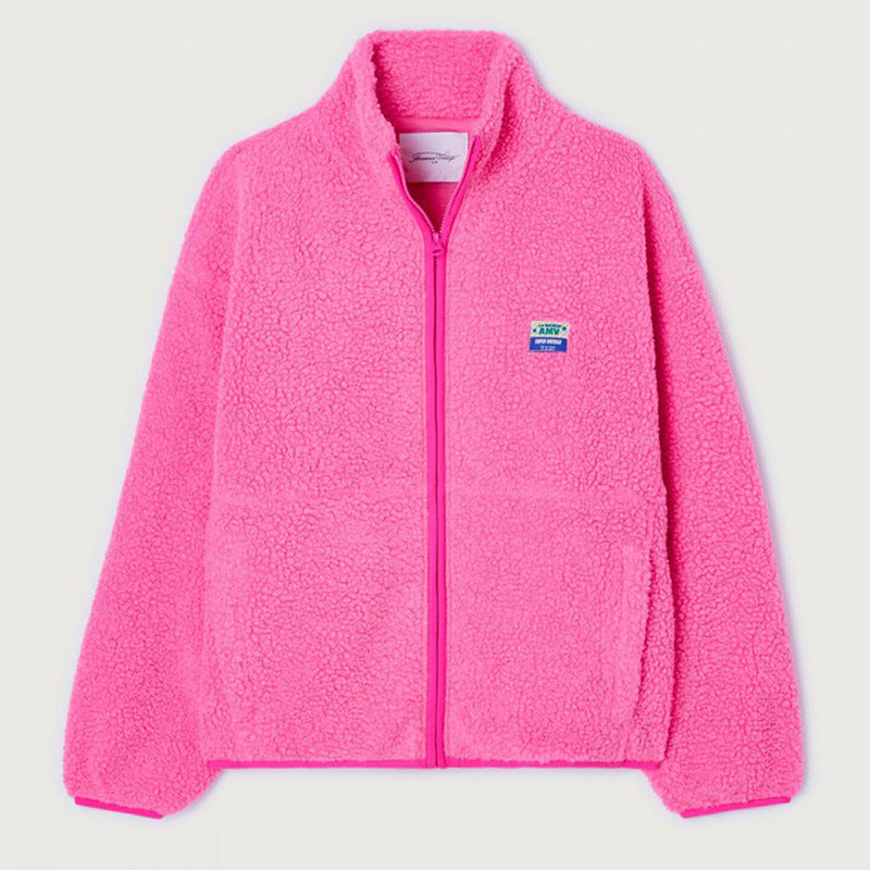 Damen Flauschige Fleecejacke mit hohen Kragen und seitlichen Taschen Krohn-e