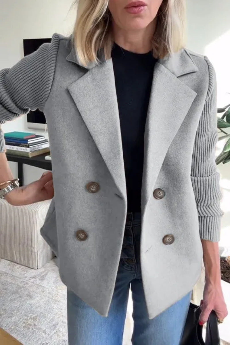 Damen Modische Doppelreihige Blazerjacke mit strukturierten Ärmeln Krohn-e