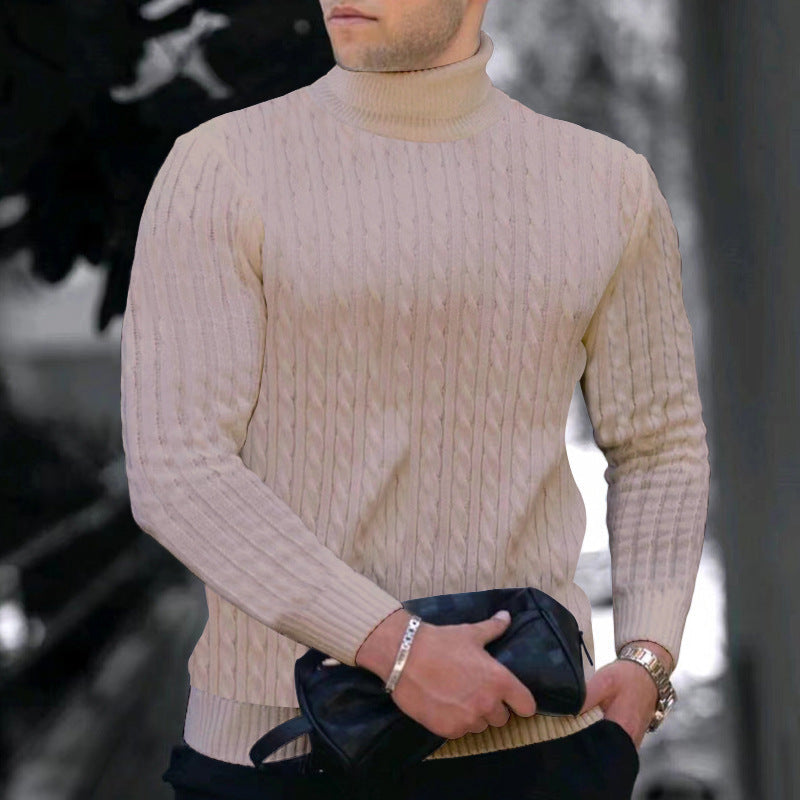Herren moderner Rollkragenpullover mit strukturiertem Design Krohn-e