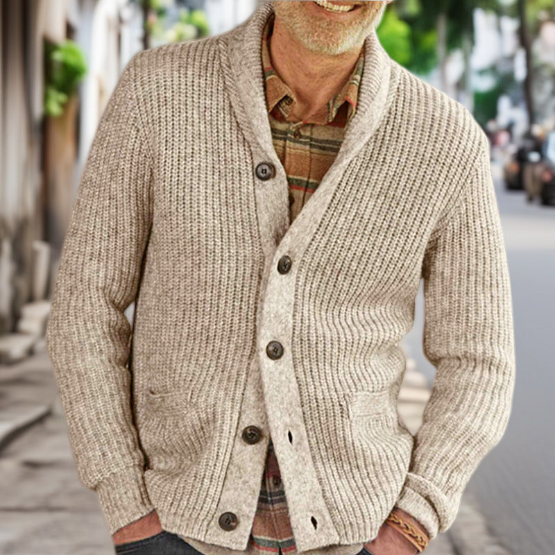 Herren Strickjacke mit strukturiertem Design und eleganten Knöpfen Krohn-e