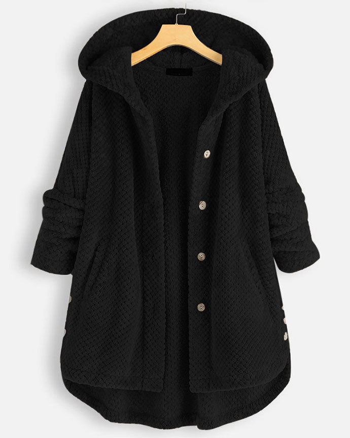 Krohn-e | Abgerundeter Saum Kapuzen Sweatshirtjacke