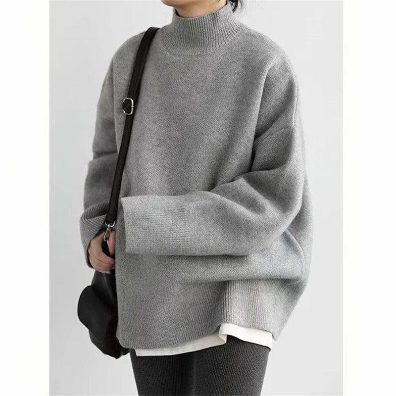 Damen Hochwertiger Rollkragenpullover mit oversized Schnitt und eleganten Ärmelabschlüssen Krohn-e