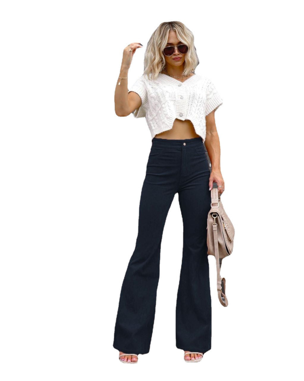 Damen Modische Hochbund-Flared-Jeans Krohn-e