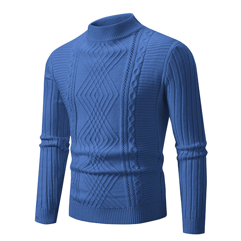 Herren Rollkragenpullover aus hochwertiger Baumwolle mit strukturiertem Zopfmuster Krohn-e