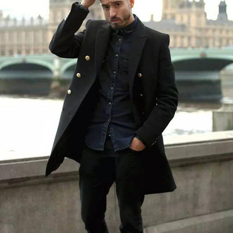 Herren eleganter Doppelreihiger Mantel Krohn-e