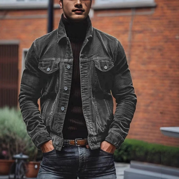Herren Cordjacke mit klassischem Schnitt und praktischen Brusttaschen Krohn-e