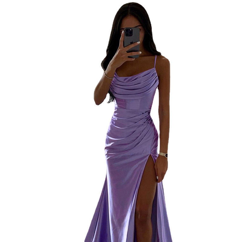 Damen Glamouröses Abendkleid mit seitlichem Schlitz und raffinierten Raffungseffekten Krohn-e