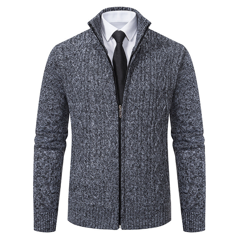 Herren Strickjacke mit hohem Kragen und Reißverschluss Krohn-e