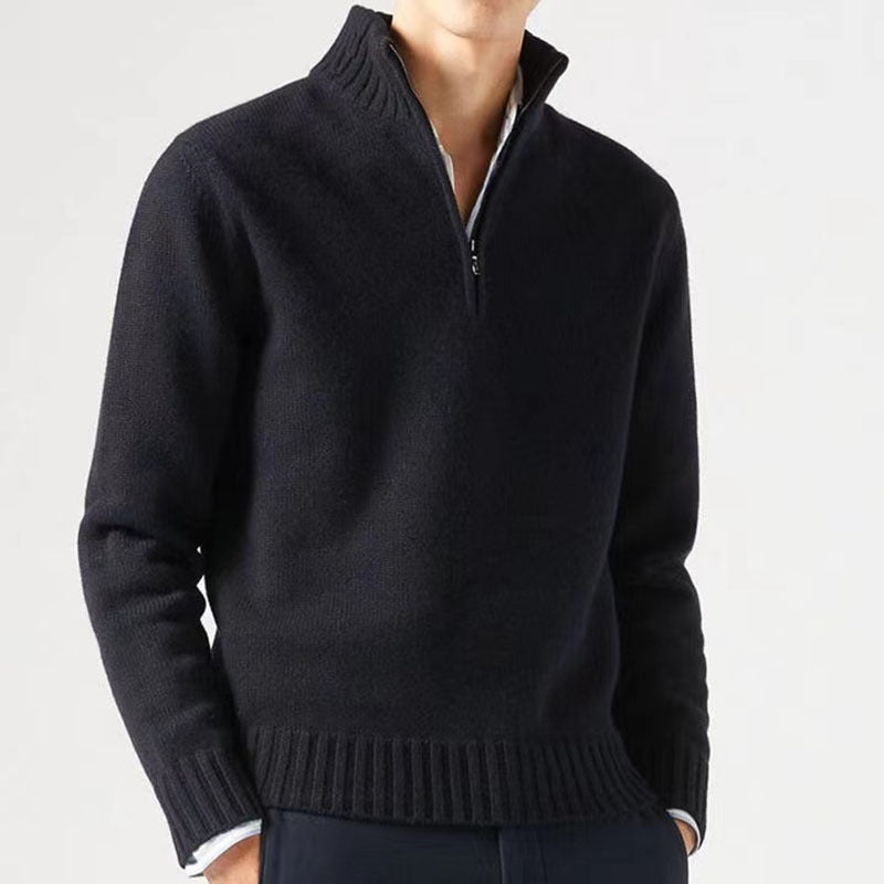 Herren Pullover mit hohem Kragen und modernem Reißverschluss Krohn-e