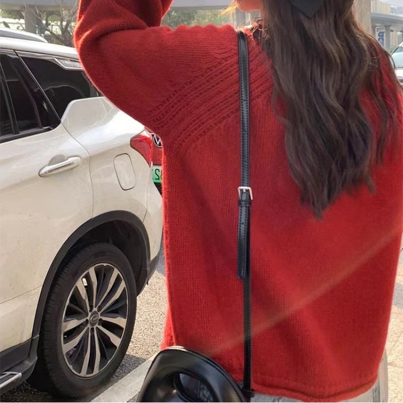 Damen gemütlicher Strickpullover mit lässigem Schnitt und luftigen Ärmeln Krohn-e