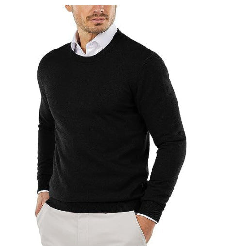 Herren eleganter Rundhals-Pullover aus feiner Baumwolle Krohn-e