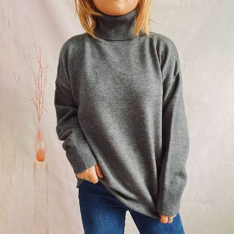 Krohn-e | Einfarbiger Warmer Strickpullover Für Alltag