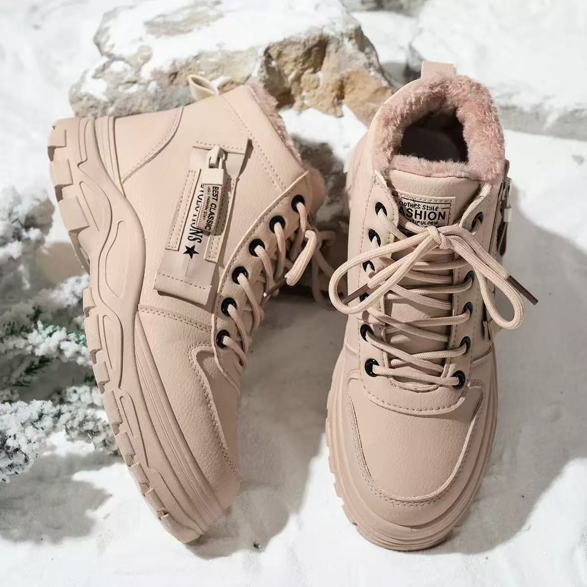 Damen gefütterte High-Top Sneakers mit rutschfester Sohle und modischem Design Krohn-e