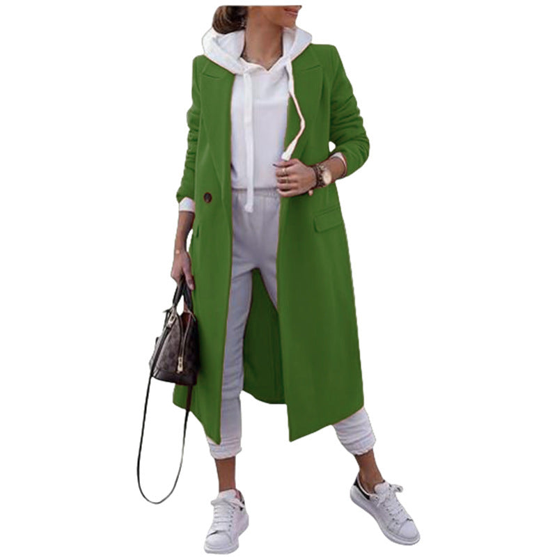 Damen modischer Oversize-Mantel mit elegantem Revers und praktischen Taschen Krohn-e