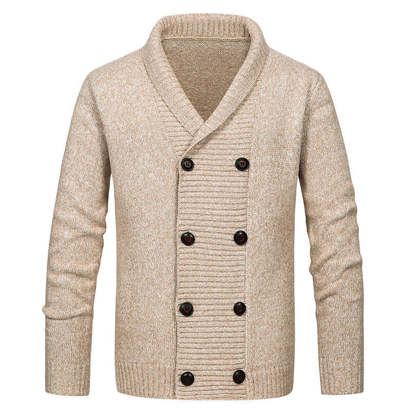 Herren Strickjacke mit modernem Schalkragen und dekorativen Knöpfen Krohn-e