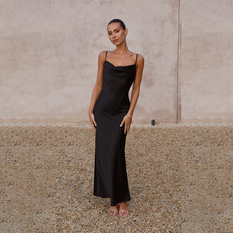 Damen Seidenmaxikleid mit elegantem Schnitt und schmeichelndem Design Krohn-e